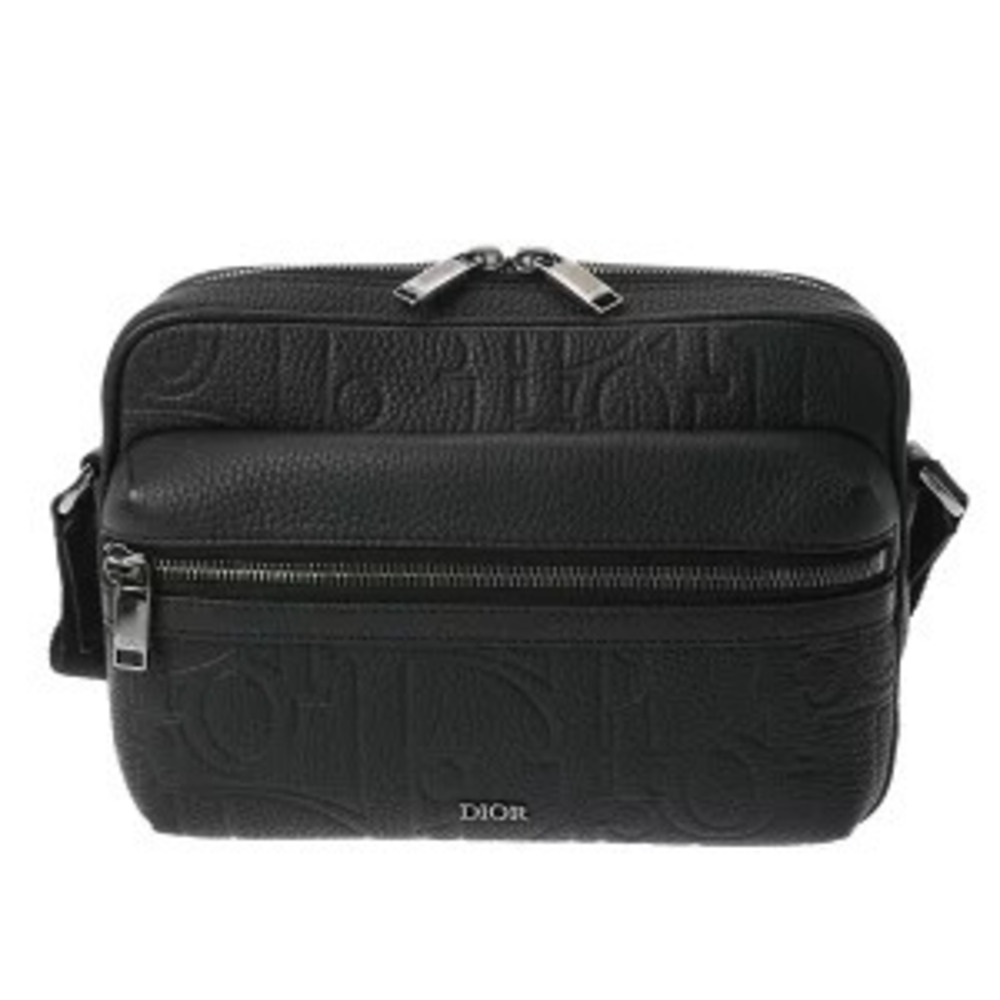 Dior Rider Zip Black Gravity Leather Grained Calf Messenger Bag
